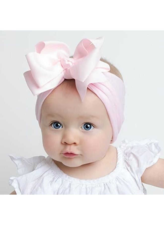 Yxiang 20 Colors 6 Inches Baby Girls Large Big Bows Headbands Elastic Nylon Hairbands Turban Hair Accessories for Newborns Infants Toddlers Kids