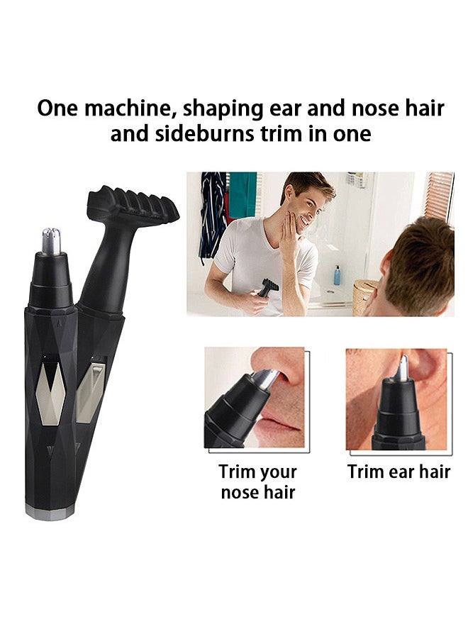 Electric Ear and Nose Hair Trimmer, 2 in 1 Hair Shaver, Rechargeable Hair Remover (Black)