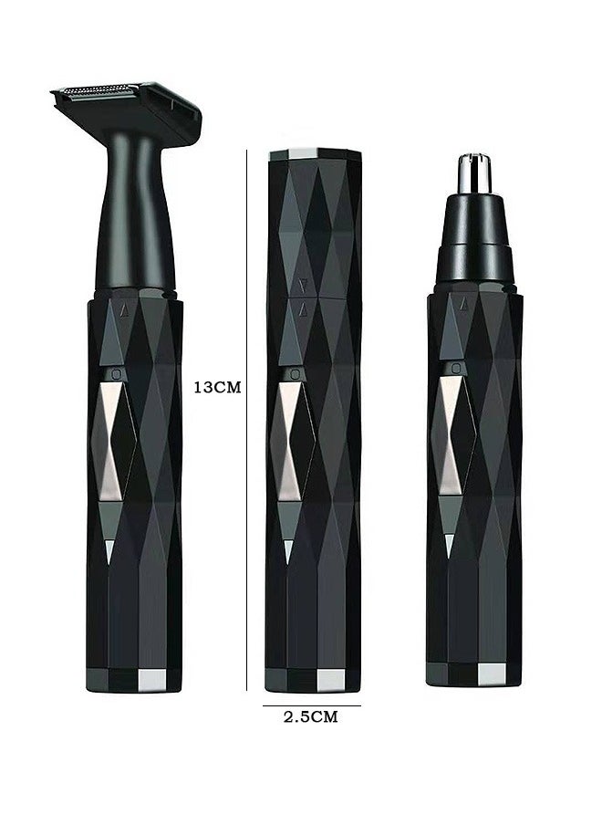 Electric Ear and Nose Hair Trimmer, 2 in 1 Hair Shaver, Rechargeable Hair Remover (Black)
