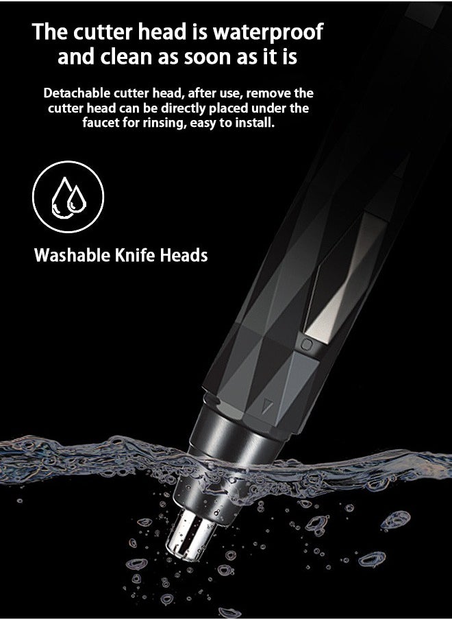 Electric Ear and Nose Hair Trimmer, 2 in 1 Hair Shaver, Rechargeable Hair Remover (Black)