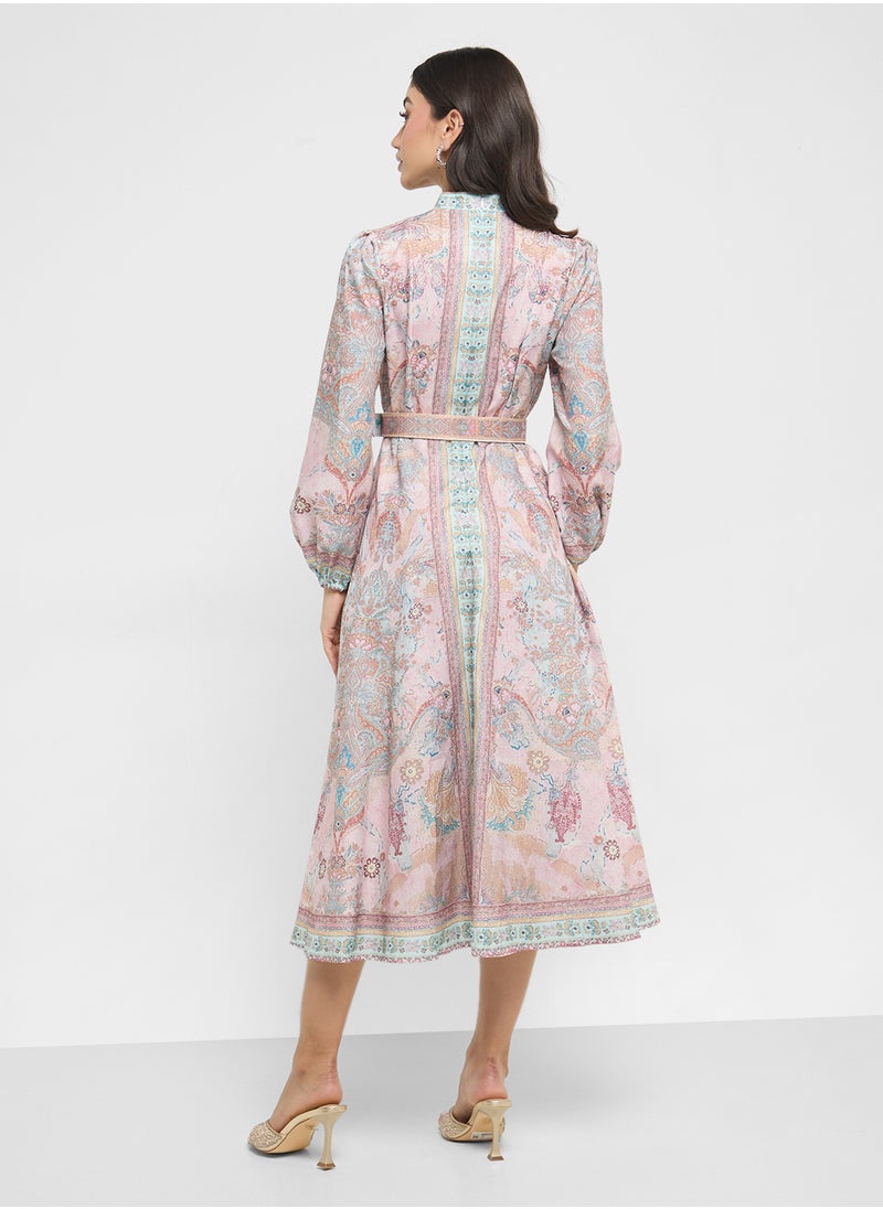 Printed Top & Skirt Set