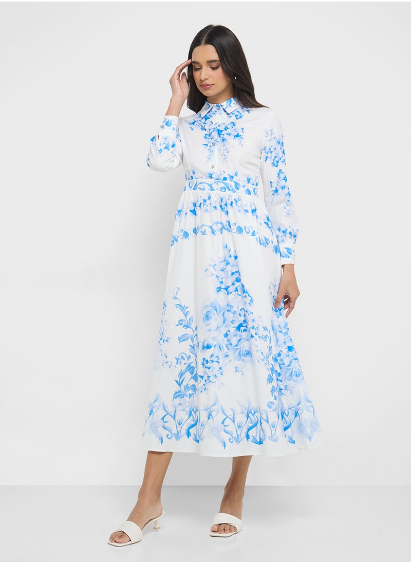 Monochrome Print Dress