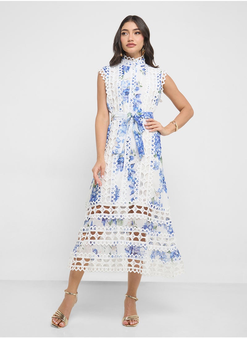 Printed Lace Dress