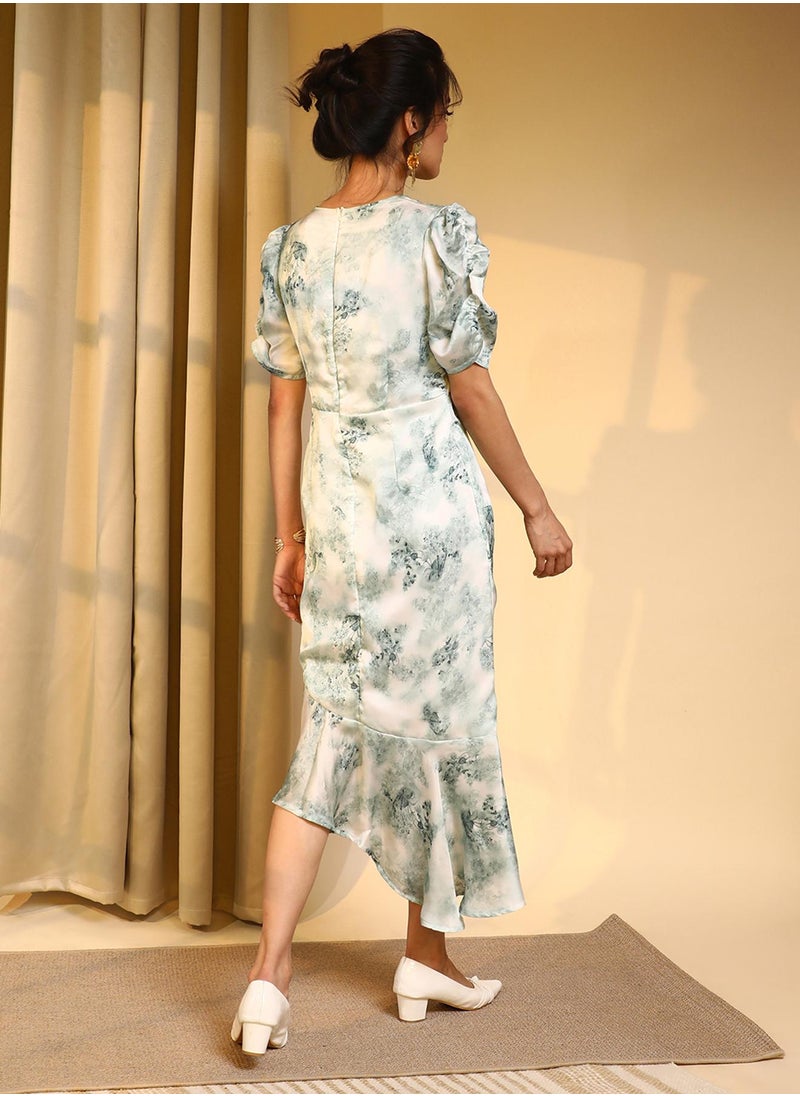 Marble Print Dress