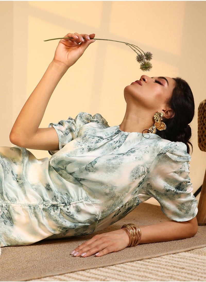 Marble Print Dress