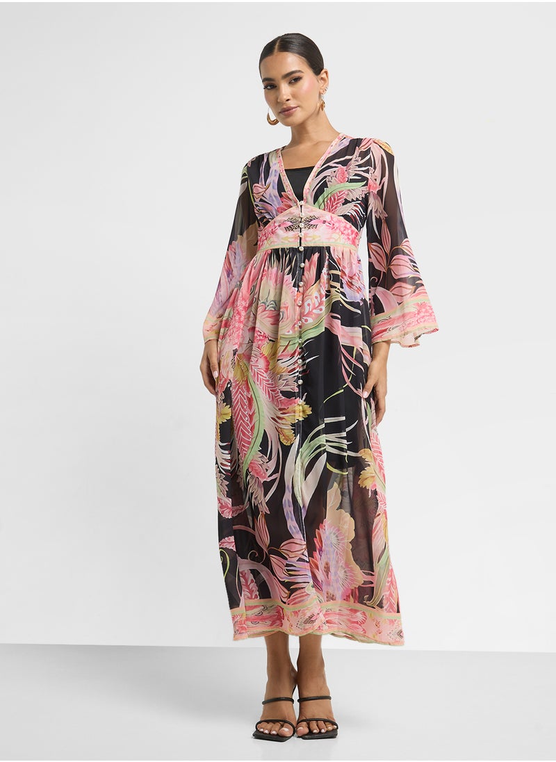Tropical Print Dress