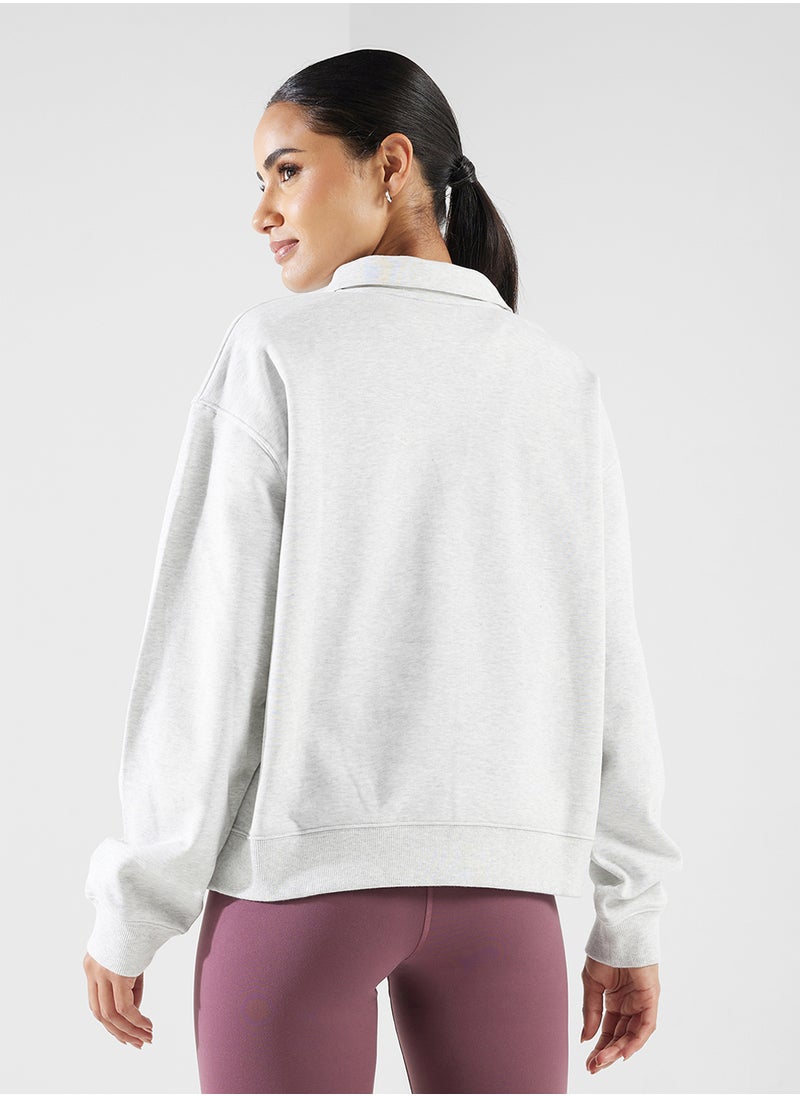 French Terry Polo Sweatshirt
