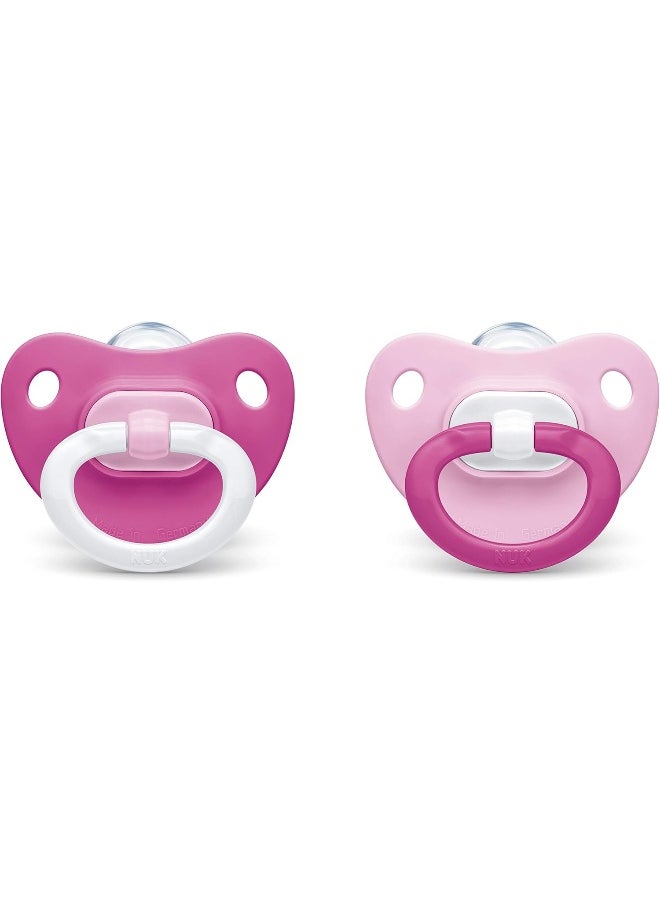NUK Orthodontic Pacifier, Girl, 0-6 Months, 2-Pack