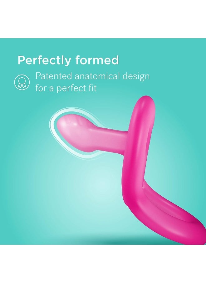 Smilo Newborn Baby Pacifier - 3 Pack of Orthodontic Pacifiers for Babies from 0-2 Months - Expands to Support The Palate During Soothing - BPA-Free - Aqua