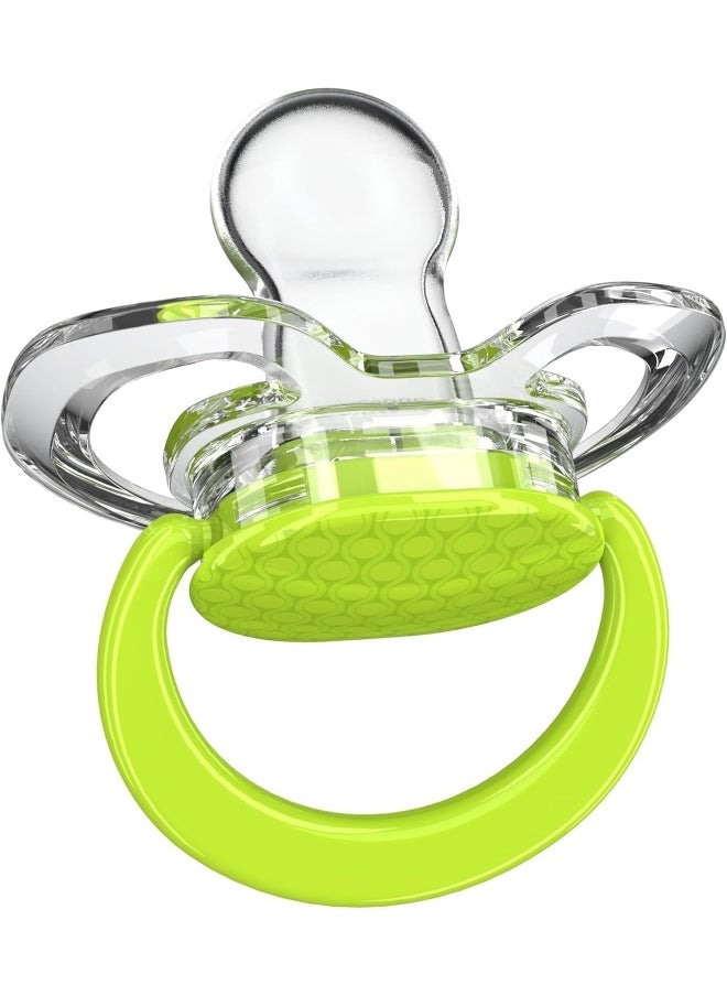 Smilo Orthodontic Pacifier, Expands to Support The Palate During Soothing, Green, Stage 3 Suitable from 9 to 18 Months (Pack of 3)