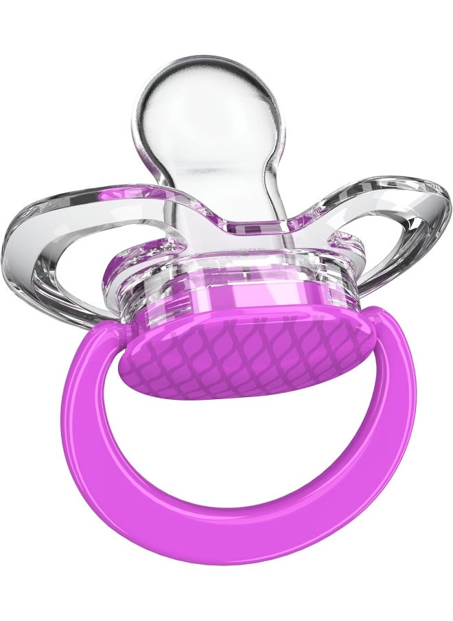 Smilo Orthodontic Pacifier, Expands to Support The Palate During Soothing, Plum, Stage 3 Suitable from 9 to 18 Months (Pack of 3)