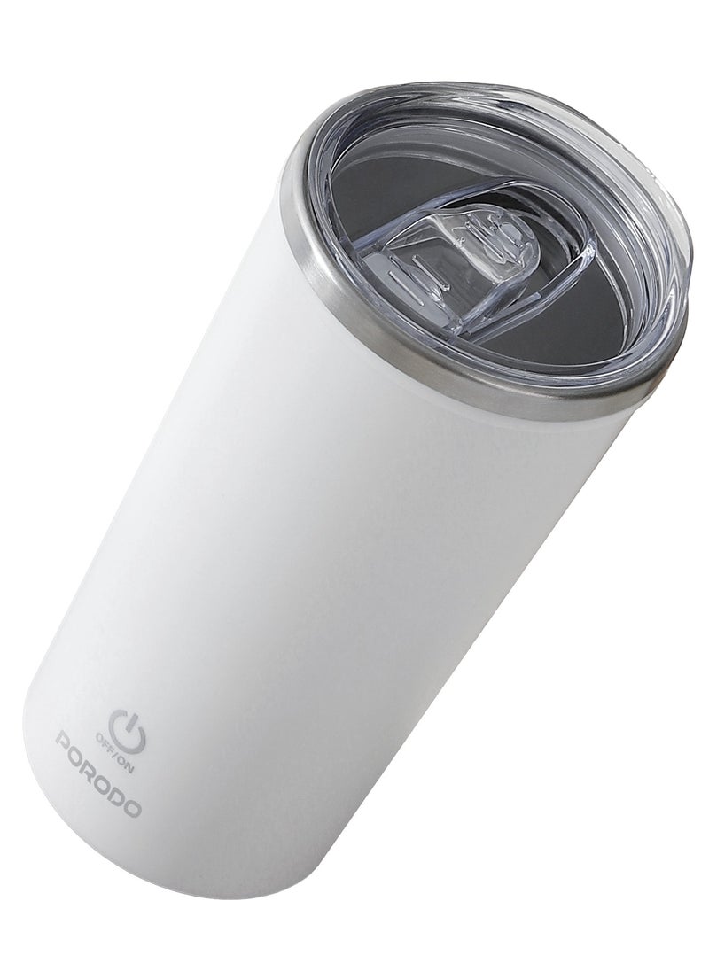Auto-Stirring Insulated Mug with IPX6 Waterproof / BPA Free / Anti-Spill Base / Magnetic USB Charging - White