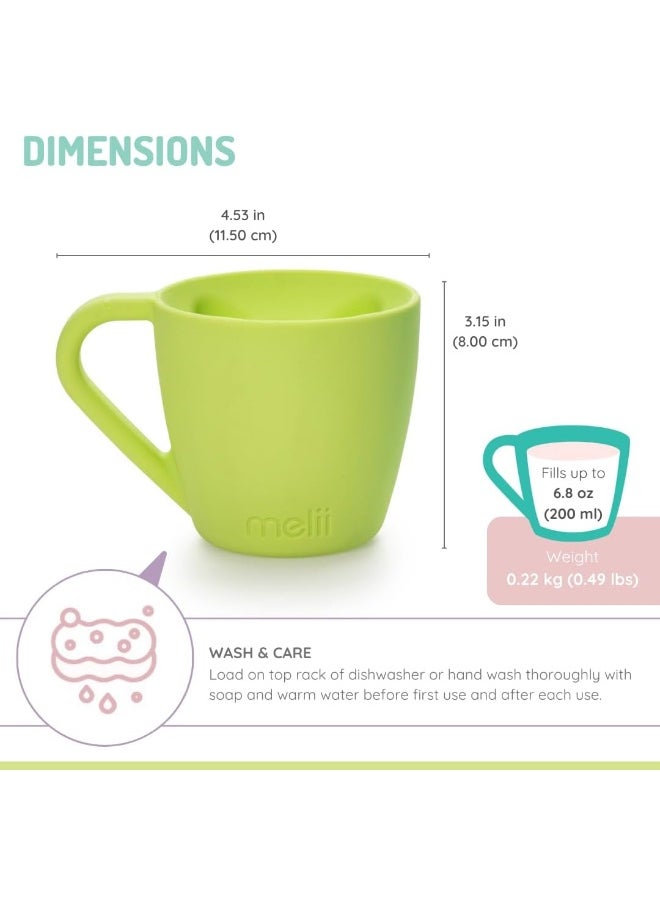 melii Silicone Mug for Kids 6.8 oz - Pretend Play, Durable, BPA Free, Food Grade Silicone Cup for Hot and Cold Drinks - Dishwasher & Microwave Safe, 2 Pack