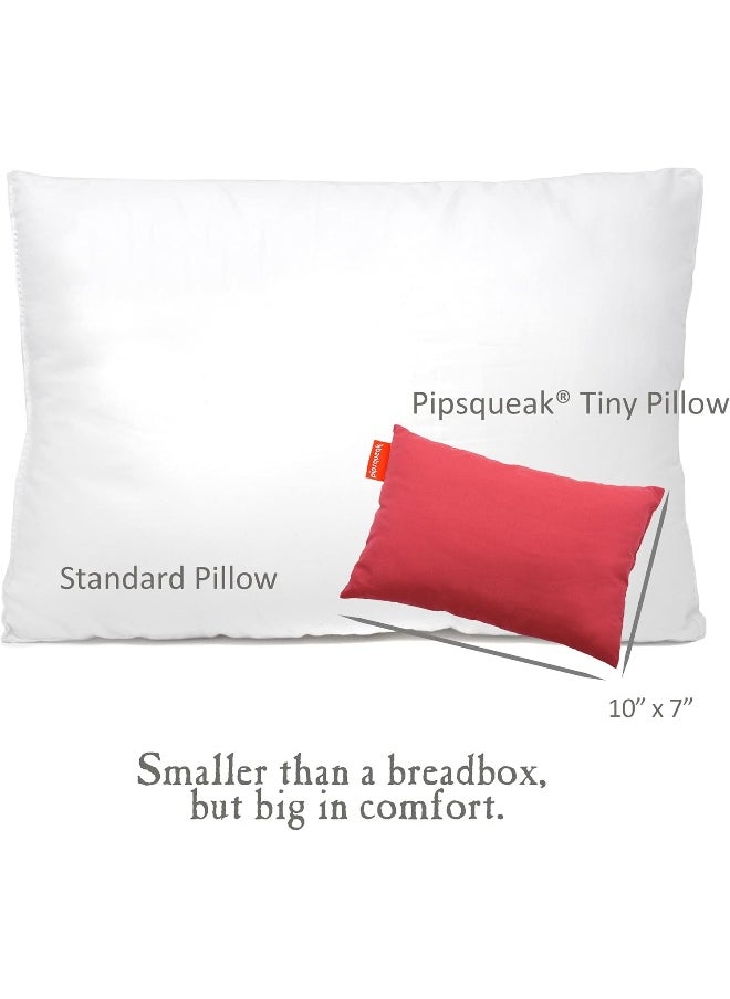 Urban Infant Pipsqueak Small Pillow - Mini 11x7 - Tiny Pillow for Travel, Dogs, Kids and Chairs - Rose