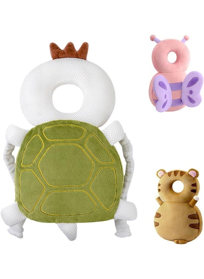 JunNeng Baby Head Protector Backpack, Toddler Walking Fall Head Protection, Green Turtle