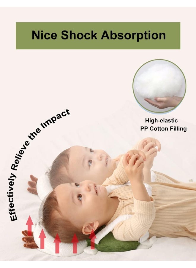 JunNeng Baby Head Protector Backpack, Toddler Walking Fall Head Protection, Green Turtle