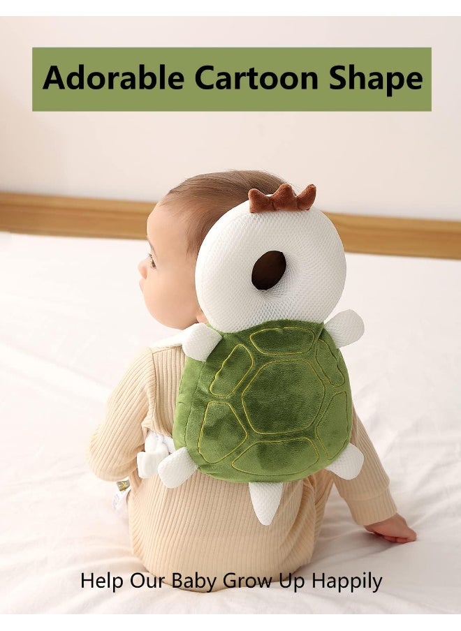 JunNeng Baby Head Protector Backpack, Toddler Walking Fall Head Protection, Green Turtle