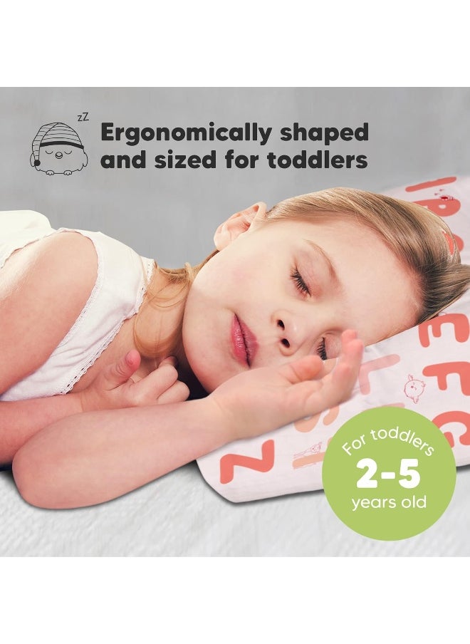 Toddler Pillow with Pillowcase - 13x18 My Little Dreamy Pillow, Organic Cotton Toddler Pillows for Sleeping, Kids Pillow, Travel Pillows, Mini Pillow, Nursery Pillow, Toddler Bed Pillow