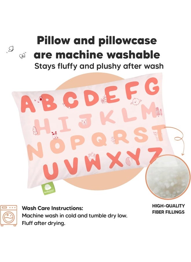 Toddler Pillow with Pillowcase - 13x18 My Little Dreamy Pillow, Organic Cotton Toddler Pillows for Sleeping, Kids Pillow, Travel Pillows, Mini Pillow, Nursery Pillow, Toddler Bed Pillow