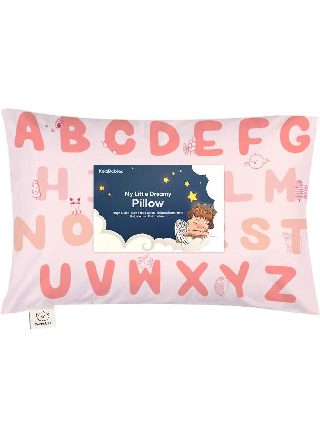 Toddler Pillow with Pillowcase - 13x18 My Little Dreamy Pillow, Organic Cotton Toddler Pillows for Sleeping, Kids Pillow, Travel Pillows, Mini Pillow, Nursery Pillow, Toddler Bed Pillow
