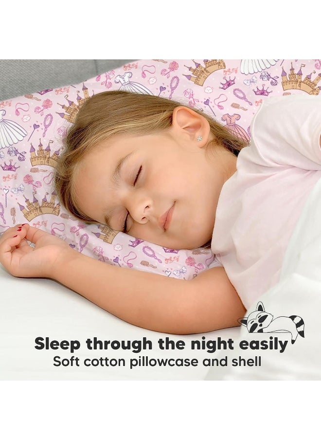 Toddler Pillow with Pillowcase - My Little Dreamy Pillow - Organic Cotton Toddler Pillows for Sleeping, Kids Pillow, Travel Pillows for Sleeping, Mini Pillow, Toddler Bed Pillows (Dear Princess)