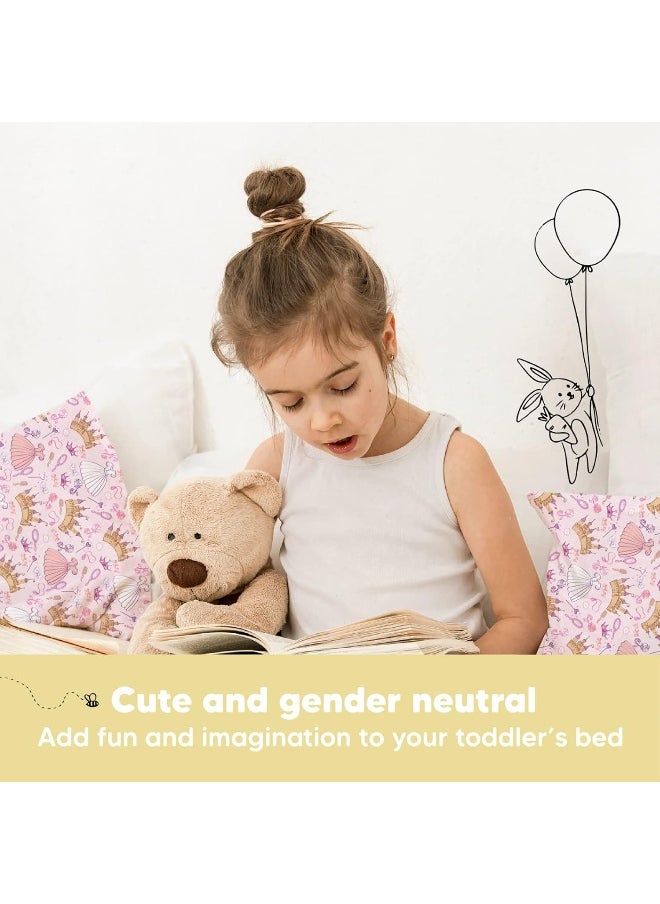 Toddler Pillow with Pillowcase - My Little Dreamy Pillow - Organic Cotton Toddler Pillows for Sleeping, Kids Pillow, Travel Pillows for Sleeping, Mini Pillow, Toddler Bed Pillows (Dear Princess)