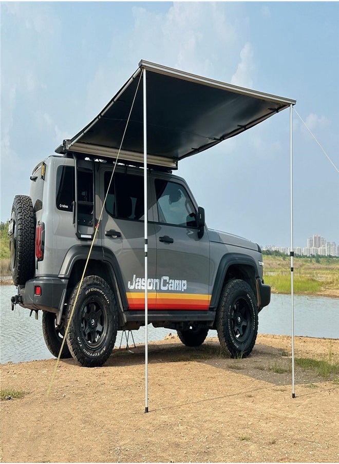 Universal Car Awning 2x3m. Black Edition. Jason Box Car Side Awning 200x300cm. Camping shade. Black