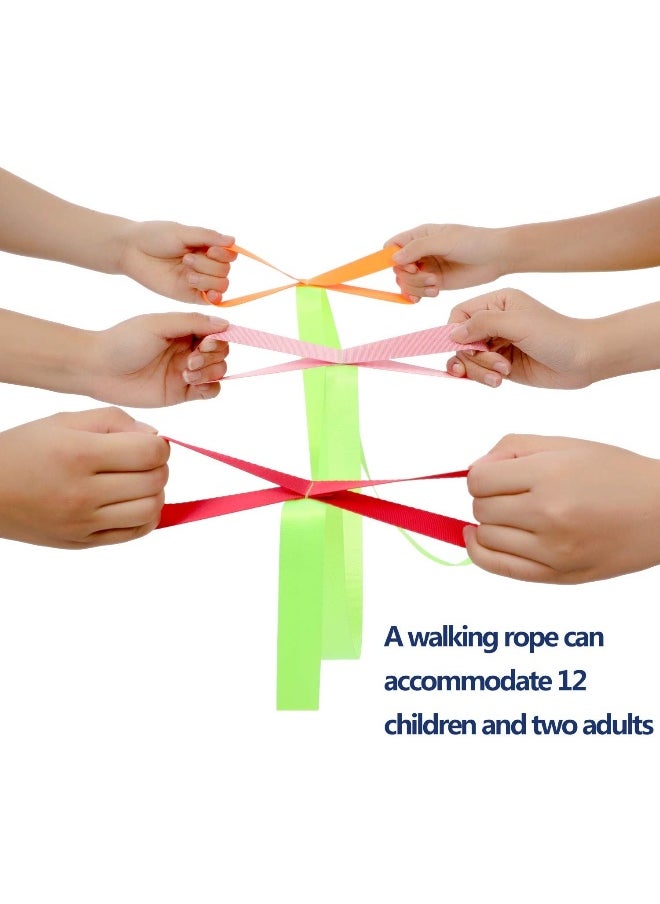 TecUnite 2 Packs Short Walking Rope with 12 Handles for Preschool Children Toddlers Daycare Schools Teachers