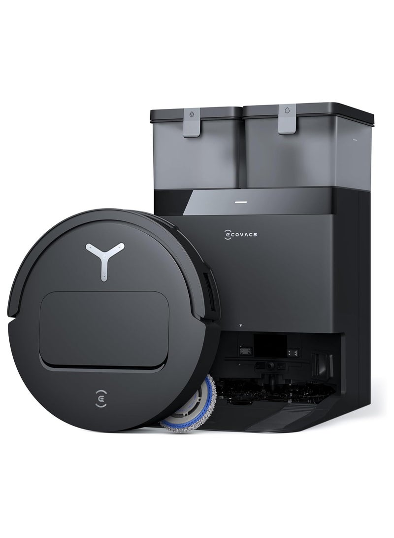 2025 New Launch Deebot T50 Pro Omni Robot Vacuum and Mop, 8.1cm Ultra-Thin, 15000Pa Suction, ZeroTangle, TruEdge, Obstacle Avoidance, Auto Mop Wash/Dry/Refill, Self-Emptying,Pet Hair Friendly 4 L 55 W T50 Pro Black