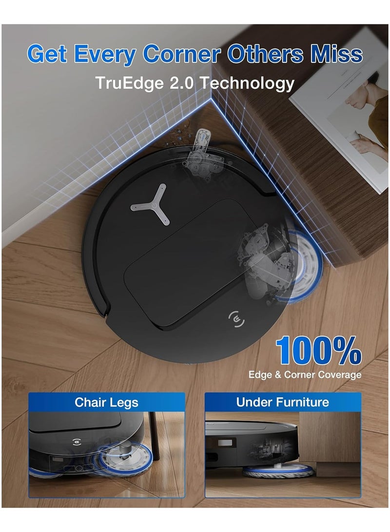 2025 New Launch Deebot T50 Pro Omni Robot Vacuum and Mop, 8.1cm Ultra-Thin, 15000Pa Suction, ZeroTangle, TruEdge, Obstacle Avoidance, Auto Mop Wash/Dry/Refill, Self-Emptying,Pet Hair Friendly 4 L 55 W T50 Pro Black