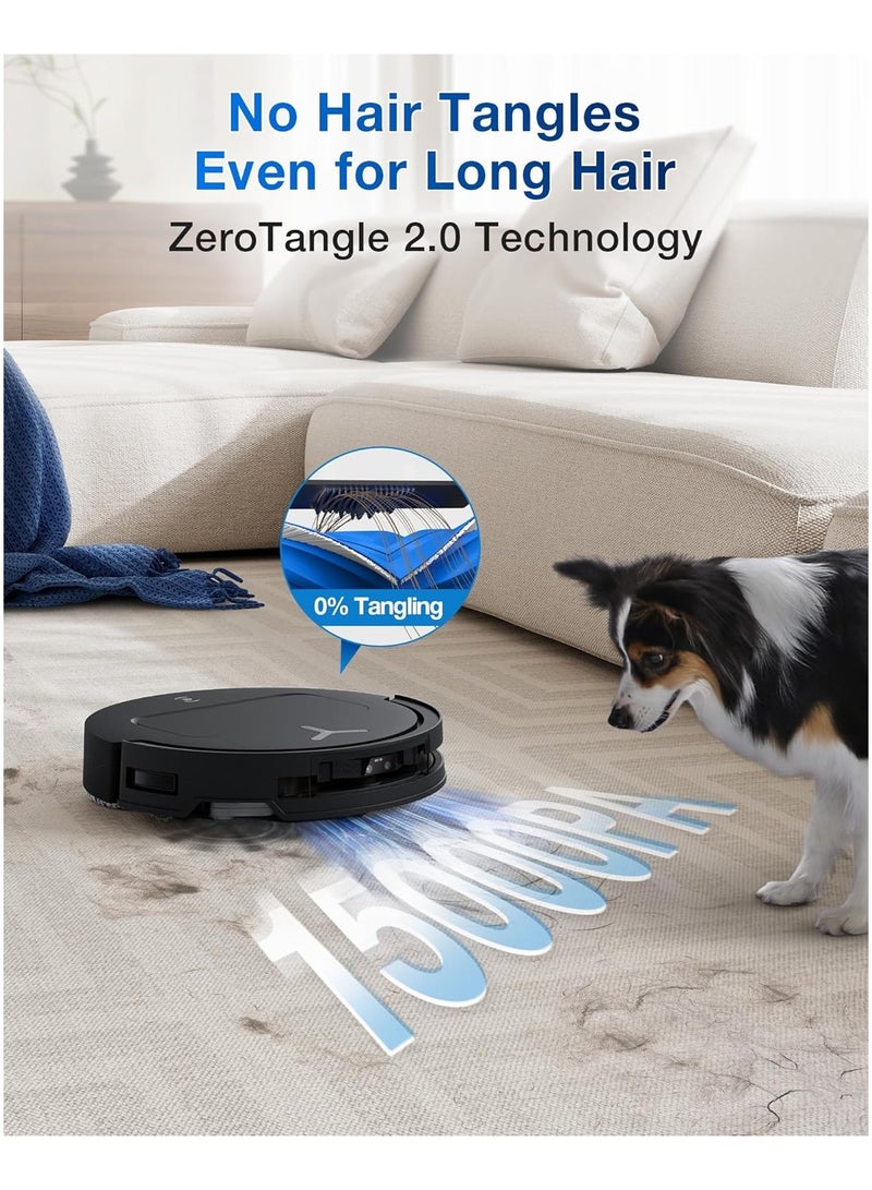 2025 New Launch Deebot T50 Pro Omni Robot Vacuum and Mop, 8.1cm Ultra-Thin, 15000Pa Suction, ZeroTangle, TruEdge, Obstacle Avoidance, Auto Mop Wash/Dry/Refill, Self-Emptying,Pet Hair Friendly 4 L 55 W T50 Pro Black