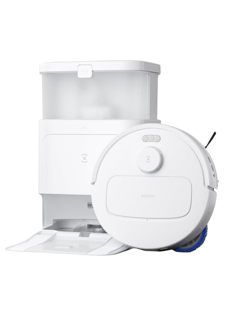 Deebot N30 Pro Omni Robot Vacuum Cleaner with Mop Function, 10,000 Pa Suction Power, ZeroTangle 2.0 Technology, TruEdg Edge Cleaning, 60°C Hot Water Mop Cleaning, Hot Air Drying 3.5 L 60 W YDLX11-1 White