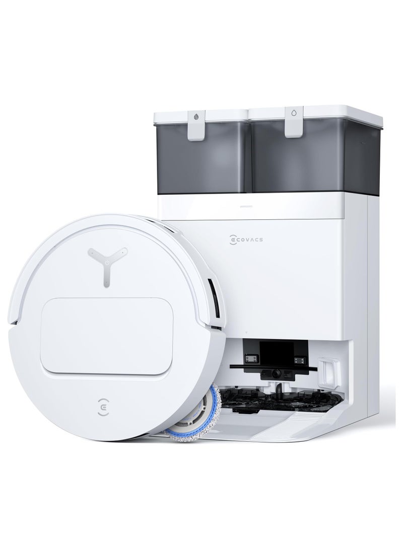15,000 Pa Deebot T50 Pro Omni Robot Vacuum Cleaner with all in 1 Station, Extended Side Brush and Mop, Auto Mop Wash with 75°C Hot Water, Ultra Thin 81 mm 4 L 55 W T50 PRO White