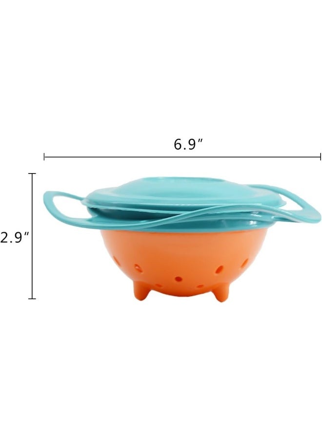Ztl Baby Gyro Bowl 360 Degree Rotation Spill Resistant Gyroscopic Bowl with Lid Toy Tableware for Kids Toddlers