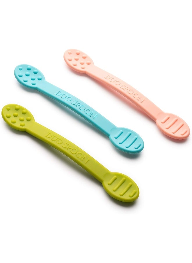 Special Supplies Duo Spoon Oral Motor Therapy Tools, 3 Pack, Textured Stimulation and Sensory Input Treatment for Babies, Toddlers or Kids, BPA Free Silicone with Flexible, Easy Handle
