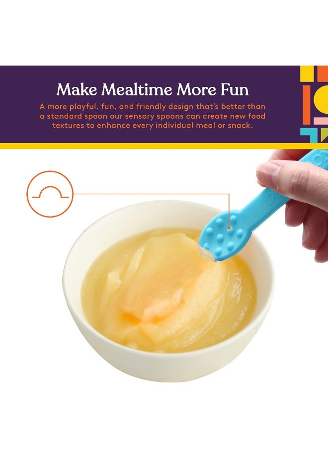 Special Supplies Duo Spoon Oral Motor Therapy Tools, 3 Pack, Textured Stimulation and Sensory Input Treatment for Babies, Toddlers or Kids, BPA Free Silicone with Flexible, Easy Handle