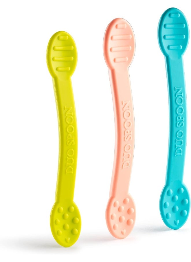 Special Supplies Duo Spoon Oral Motor Therapy Tools, 3 Pack, Textured Stimulation and Sensory Input Treatment for Babies, Toddlers or Kids, BPA Free Silicone with Flexible, Easy Handle
