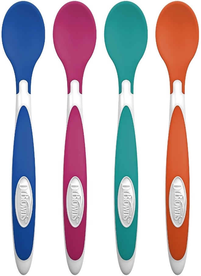 Dr. Brown's Designed to Nourish TempCheck Spoons, 4-Pack, Blue