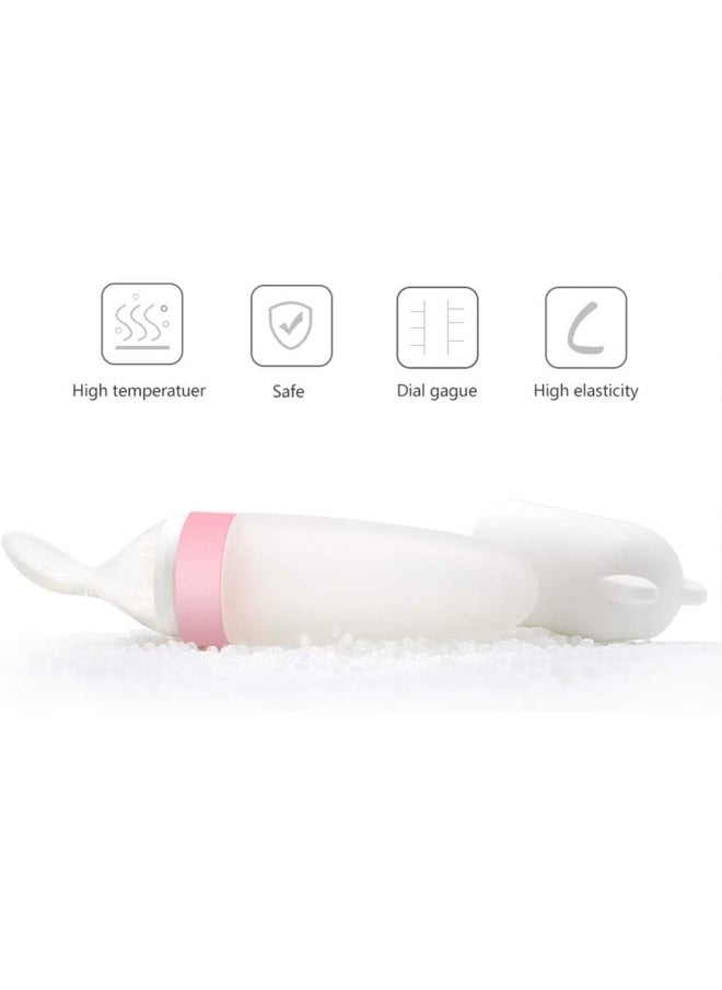 Burabi Silicone Squeeze Feeding Spoon, Baby Food Dispensing Spoon with Dust Cover, BPA Free