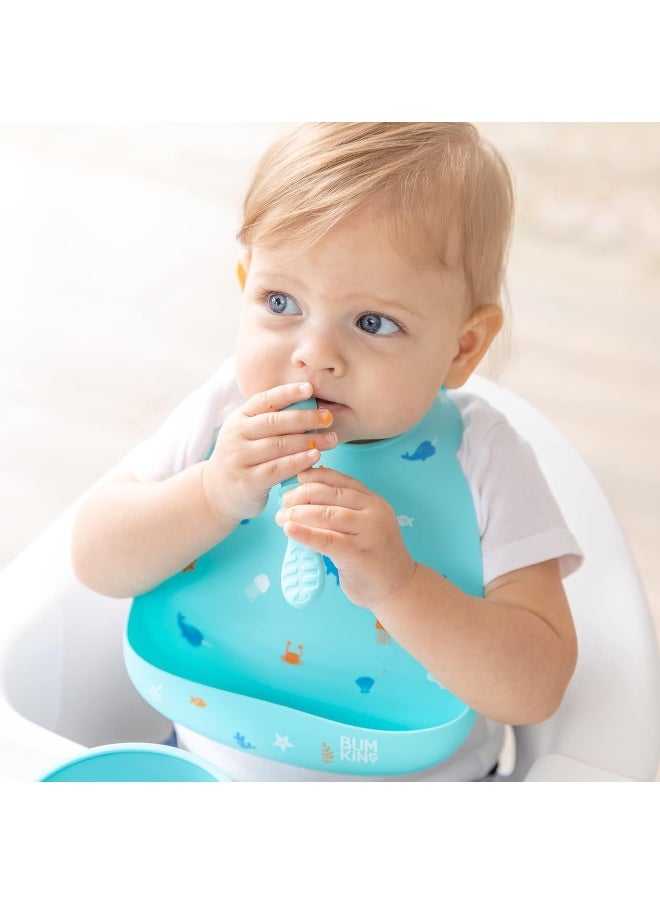 Bumkins Dipping, Feeding, Baby Led Weaning, Training Spoons, Ages 3 Months+ - 3 Pack - Gumdrop