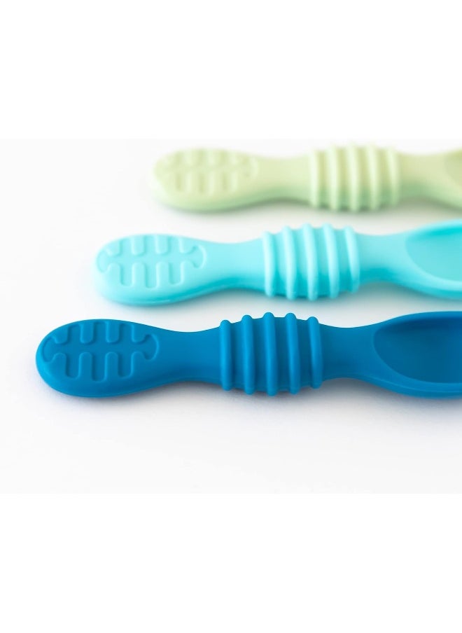 Bumkins Dipping, Feeding, Baby Led Weaning, Training Spoons, Ages 3 Months+ - 3 Pack - Gumdrop