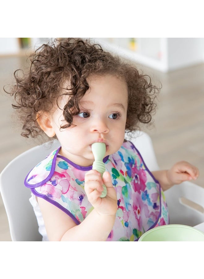 Bumkins Dipping, Feeding, Baby Led Weaning, Training Spoons, Ages 3 Months+ - 3 Pack - Gumdrop