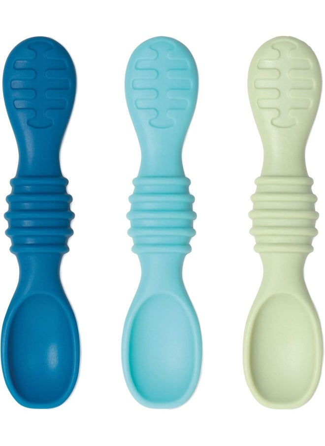 Bumkins Dipping, Feeding, Baby Led Weaning, Training Spoons, Ages 3 Months+ - 3 Pack - Gumdrop