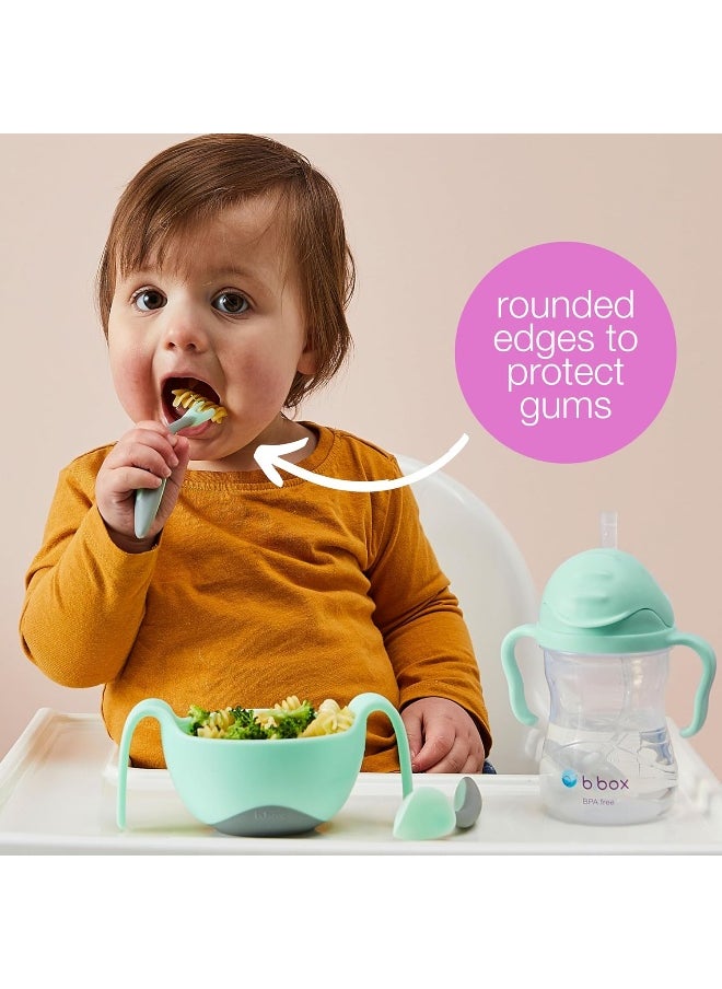 b.box toddler cutlery set - easy grip handles, travel case, unique fork design | Designed by Occupational Therapist | Dishwasher safe | From 9m+