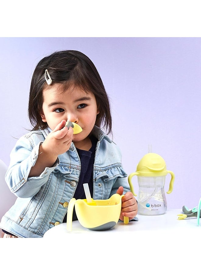 b.box toddler cutlery set - easy grip handles, travel case, unique fork design | Designed by Occupational Therapist | Dishwasher safe | From 9m+