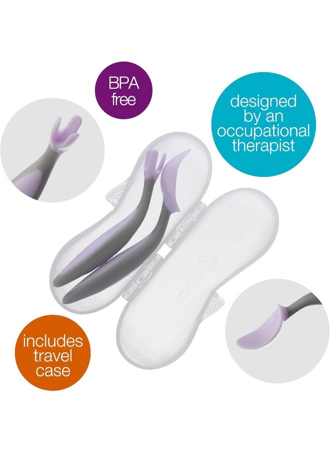 b.box toddler cutlery set - easy grip handles, travel case, unique fork design | Designed by Occupational Therapist | Dishwasher safe | From 9m+