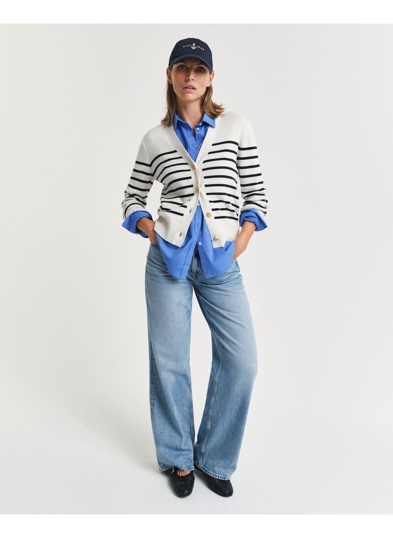 Striped Cotton Cardigan