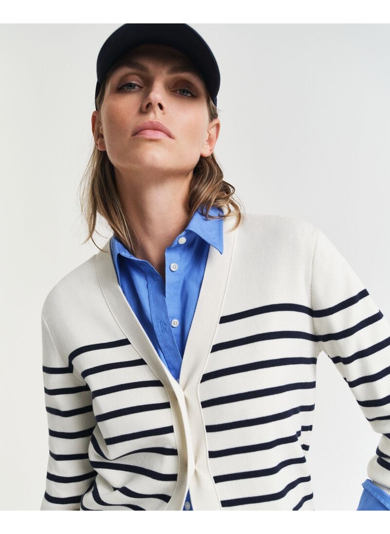 Striped Cotton Cardigan