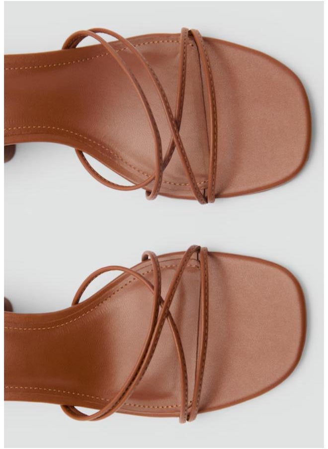 Crossed Straps Heeled Sandals
