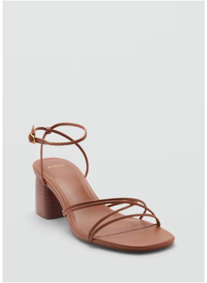 Crossed Straps Heeled Sandals